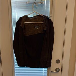 Native Brown Lightweight Shirt Jacket Cozy Open Front Design